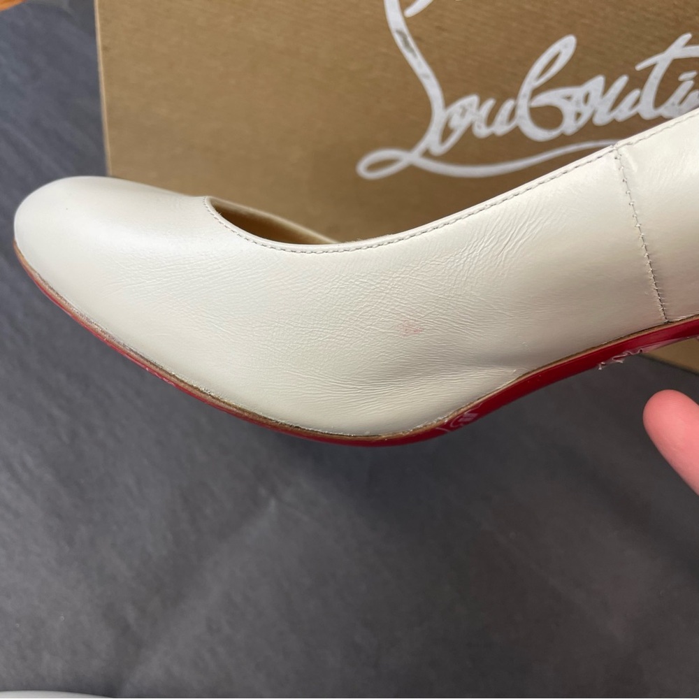 Christian Louboutin Fifi Off White 85 mm Round toe Pumps size 38 - Picture 8 of 13
